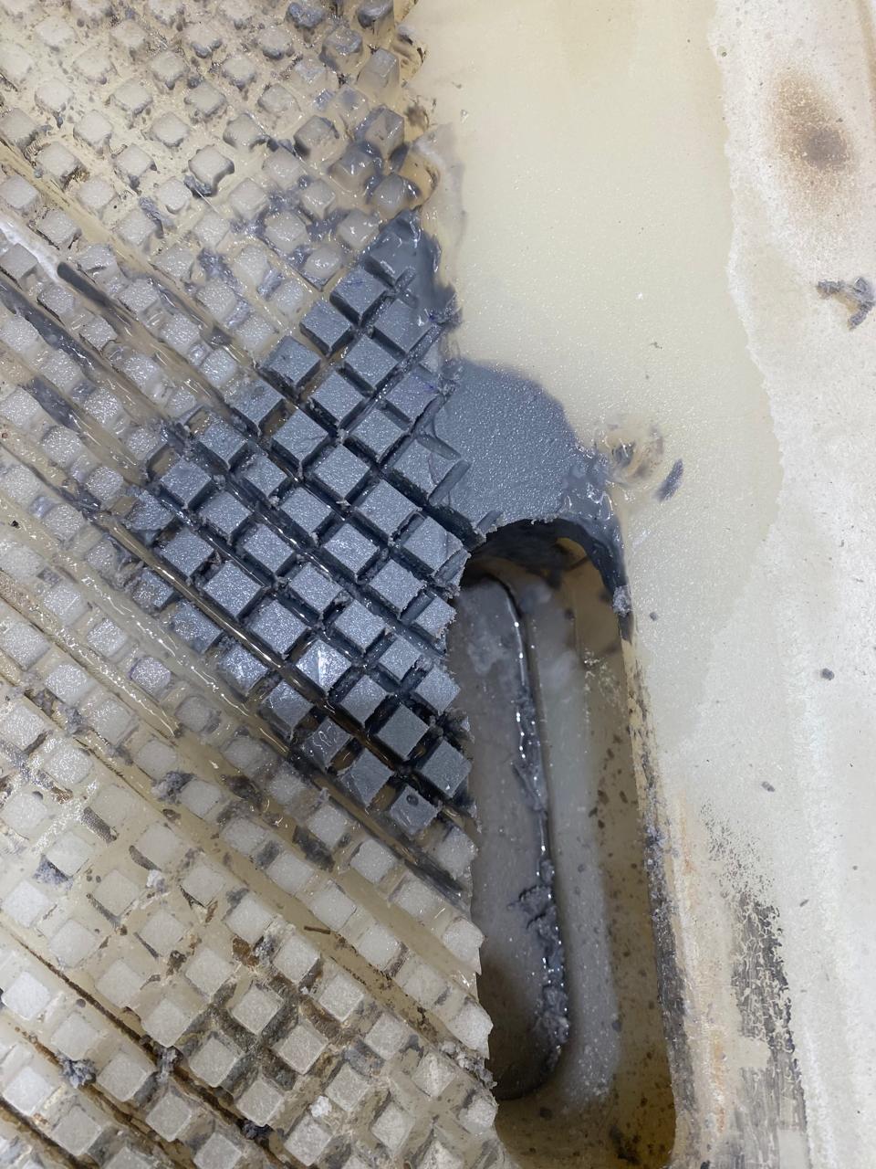 Resultado después de reparar una placa filtrante Outotec